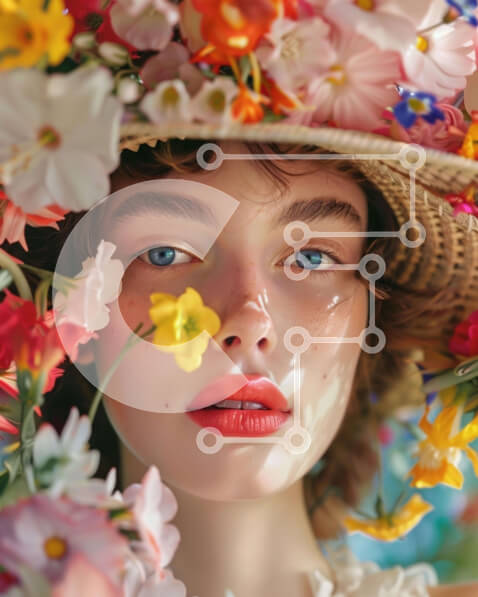 Intra Συλλεκτικό Ξύλινο Παζλ Plywood  4mm - Γυναίκα με floral headpiece Σε Ξύλινο Κουτί - Διαστάσεις Puzzle: 10x10 cm – 25 κομμάτια