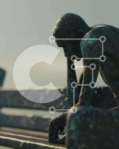 Intra Συλλεκτικό Ξύλινο Παζλ Plywood  4mm - Ξεπερασμένο μεταλλικό άγαλμα στον πάγκο Σε Ξύλινο Κουτί - Διαστάσεις Puzzle: 10x10 cm – 25 κομμάτια