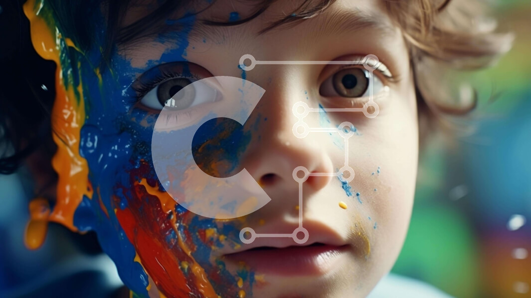 Intra Συλλεκτικό Ξύλινο Παζλ Plywood  4mm - Νεαρό αγόρι με πολύχρωμο χρώμα προσώπου Σε Ξύλινο Κουτί - Διαστάσεις Puzzle: 10x10 cm – 25 κομμάτια