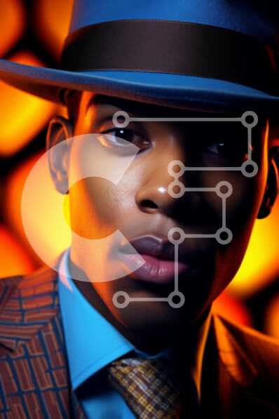 Intra Συλλεκτικό Ξύλινο Παζλ Plywood  4mm - Μαύρος με κομψό κοστούμι και Fedora Σε Ξύλινο Κουτί - Διαστάσεις Puzzle: 10x10 cm – 25 κομμάτια