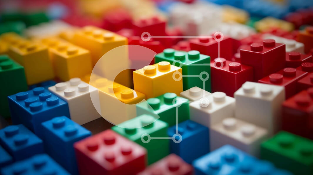 Intra Συλλεκτικό Ξύλινο Παζλ Plywood  4mm - Πολύχρωμα τουβλάκια Lego για οικοδόμηση και παιχνίδι Σε Ξύλινο Κουτί - Διαστάσεις: 10x10 cm – 25 κομμάτια