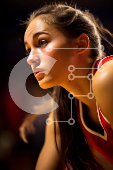 Intra Συλλεκτικό Ξύλινο Παζλ Plywood  4mm - Νεαρή γυναίκα μπασκετμπολίστας που κάθεται στο περιθώριο Σε Ξύλινο Κουτί - Διαστάσεις Puzzle: 10x10 cm – 25 κομμάτια