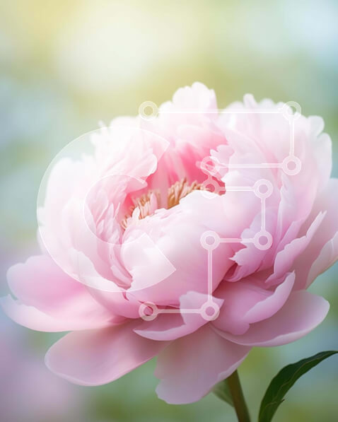 Intra Συλλεκτικό Ξύλινο Παζλ Plywood  4mm - Ροζ λουλούδι παιώνιας σε πλήρη άνθιση Σε Ξύλινο Κουτί - Διαστάσεις: 10x10 cm – 25 κομμάτια