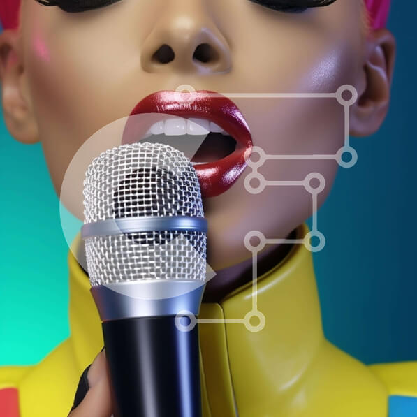 Intra Συλλεκτικό Ξύλινο Παζλ Plywood  4mm - Δονούμενη γυναίκα που τραγουδά στο μικρόφωνο Σε Ξύλινο Κουτί - Διαστάσεις Puzzle: 10x10 cm – 25 κομμάτια