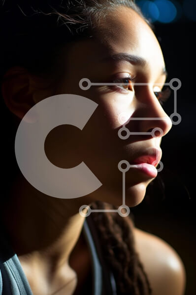 Intra Συλλεκτικό Ξύλινο Παζλ Plywood  4mm - Νεαρή γυναίκα με Dreadlocks που κοιτάζουν στην απόσταση Σε Ξύλινο Κουτί - Διαστάσεις Puzzle: 10x10 cm – 25 κομμάτια