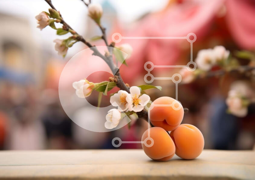 Intra Συλλεκτικό Ξύλινο Παζλ Plywood  4mm - Κλαδί δέντρου με πορτοκαλί φρούτα και ανθρώπους Σε Ξύλινο Κουτί - Διαστάσεις: 10x10 cm – 25 κομμάτια