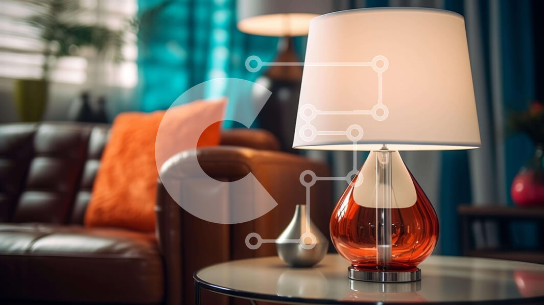 Intra Συλλεκτικό Ξύλινο Παζλ Plywood  4mm - Άνετο σαλόνι με πορτοκαλί φωτιστικό και καφέ δερμάτινο καναπέ Σε Ξύλινο Κουτί - Διαστάσεις Puzzle: 10x10 cm – 25 κομμάτια