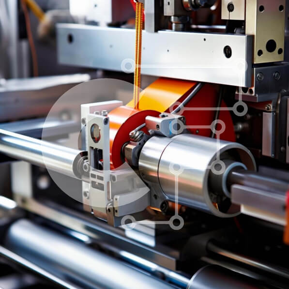 Intra Συλλεκτικό Ξύλινο Παζλ Plywood  4mm - Βιομηχανική μηχανή σε πορτοκαλί και κόκκινο χρώμα Σε Ξύλινο Κουτί - Διαστάσεις Puzzle: 10x10 cm – 25 κομμάτια