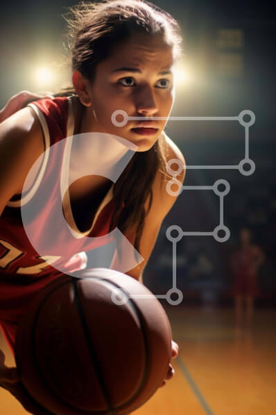 Intra Συλλεκτικό Ξύλινο Παζλ Plywood  4mm - Νεαρή αθλήτρια μπάσκετ Σε Ξύλινο Κουτί - Διαστάσεις Puzzle: 10x10 cm – 25 κομμάτια