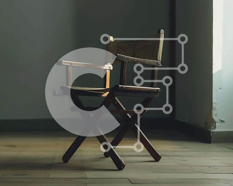 Intra Συλλεκτικό Ξύλινο Παζλ Plywood  4mm - Άδεια ξύλινη καρέκλα σκηνοθέτη στο δωμάτιο Σε Ξύλινο Κουτί - Διαστάσεις Puzzle: 10x10 cm – 25 κομμάτια