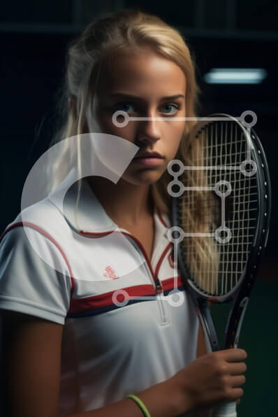 Intra Συλλεκτικό Ξύλινο Παζλ Plywood  4mm - Επικεντρωμένη αθλήτρια τένις με ρακέτα Σε Ξύλινο Κουτί - Διαστάσεις Puzzle: 10x10 cm – 25 κομμάτια