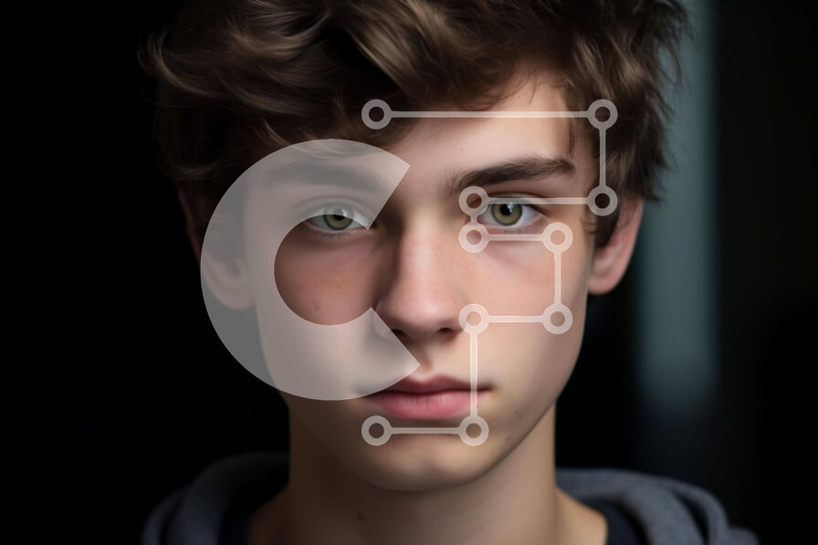 Intra Συλλεκτικό Ξύλινο Παζλ Plywood  4mm - Πορτρέτο ενός νεαρού άνδρα με καστανά μαλλιά και πράσινα μάτια Σε Ξύλινο Κουτί - Διαστάσεις Puzzle: 10x10 cm – 25 κομμάτια