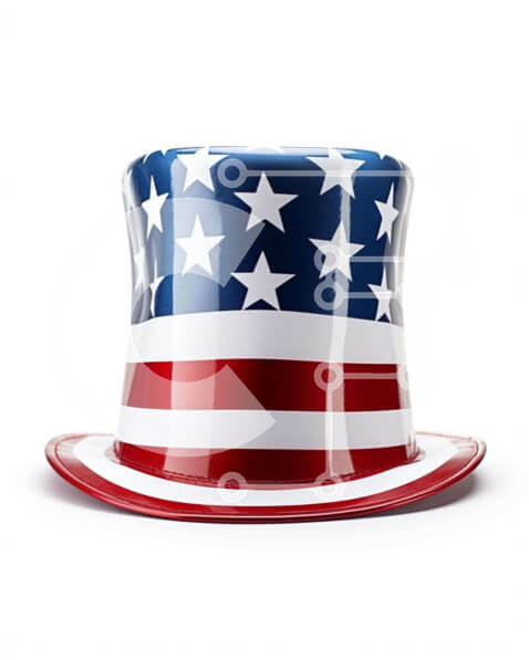 Intra Συλλεκτικό Ξύλινο Παζλ Plywood  4mm - Πατριωτικό καπέλο με σχέδιο αμερικανικής σημαίας Σε Ξύλινο Κουτί - Διαστάσεις: 10x10 cm – 25 κομμάτια