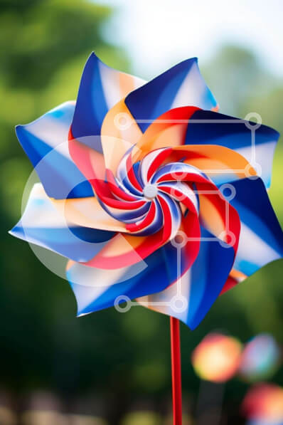 Σετ των 2 Intra Συλλεκτικό Ξύλινο Παζλ Plywood  4mm - Πολύχρωμο pinwheel στη φύση Σε Ξύλινο Κουτί - Διαστάσεις: 10x10 cm – 25 κομμάτια