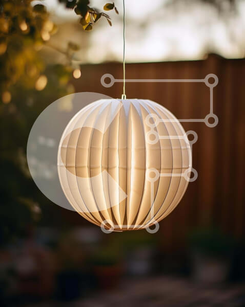 Intra Συλλεκτικό Ξύλινο Παζλ Plywood  4mm - Λευκή μπάλα που κρέμεται από το ταβάνι Σε Ξύλινο Κουτί - Διαστάσεις Puzzle: 10x10 cm – 25 κομμάτια