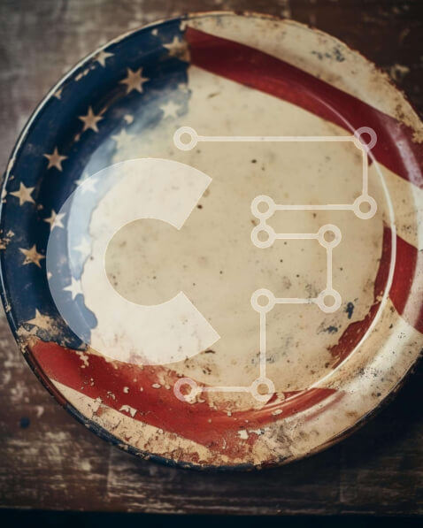 Intra Συλλεκτικό Ξύλινο Παζλ Plywood  4mm - Πατριωτικό πιάτο σε ξύλινο τραπέζι Σε Ξύλινο Κουτί - Διαστάσεις: 10x10 cm – 25 κομμάτια