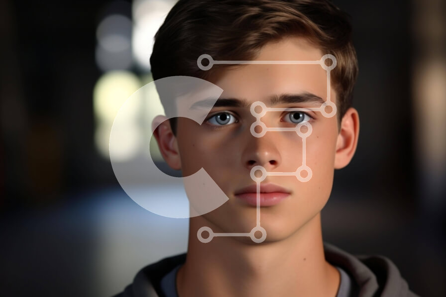 Intra Συλλεκτικό Ξύλινο Παζλ Plywood  4mm - Νεαρός άνδρας με μπλε μάτια Σε Ξύλινο Κουτί - Διαστάσεις Puzzle: 10x10 cm – 25 κομμάτια