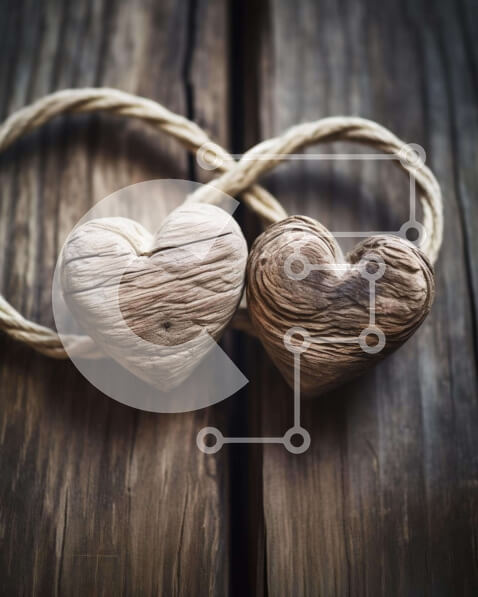 Intra Συλλεκτικό Ξύλινο Παζλ Plywood  4mm - Ξύλινα σχήματα καρδιάς δεμένα μαζί με σχοινί Σε Ξύλινο Κουτί - Διαστάσεις Puzzle: 10x10 cm – 25 κομμάτια