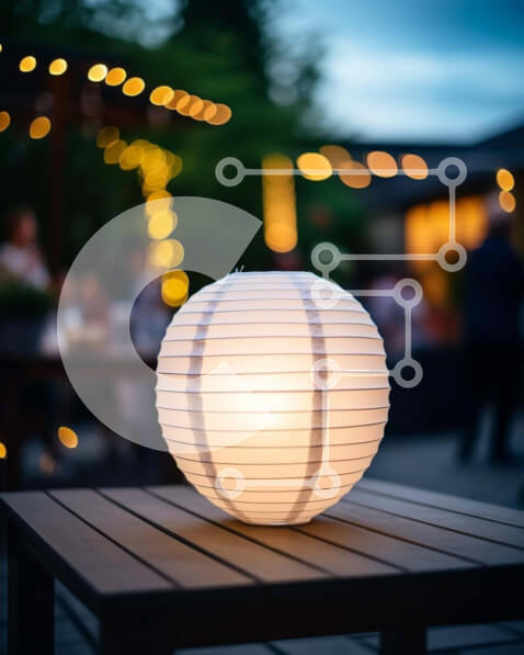 Intra Συλλεκτικό Ξύλινο Παζλ Plywood  4mm - Υπαίθρια σκηνή με φανάρι από λευκό χαρτί Σε Ξύλινο Κουτί - Διαστάσεις Puzzle: 10x10 cm – 25 κομμάτια