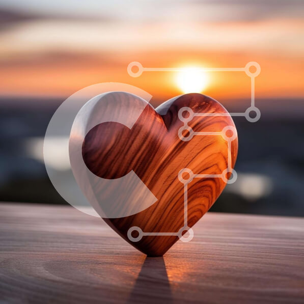 Intra Συλλεκτικό Ξύλινο Παζλ Plywood  4mm - Ξύλινο αντικείμενο σε σχήμα καρδιάς σε τραπέζι εξωτερικού χώρου Σε Ξύλινο Κουτί - Διαστάσεις: 10x10 cm – 25 κομμάτια