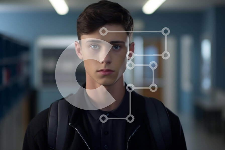 Intra Συλλεκτικό Ξύλινο Παζλ Plywood  4mm - Νεαρός άνδρας στον κενό διάδρομο Σε Ξύλινο Κουτί - Διαστάσεις Puzzle: 10x10 cm – 25 κομμάτια