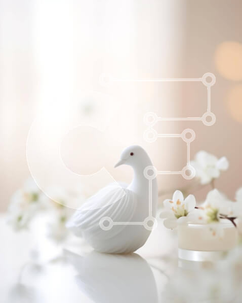 Intra Συλλεκτικό Ξύλινο Παζλ Plywood  4mm - Άσπρο περιστέρι ειδώλιο και λουλούδια με κηροπήγια Σε Ξύλινο Κουτί - Διαστάσεις: 10x10 cm – 25 κομμάτια