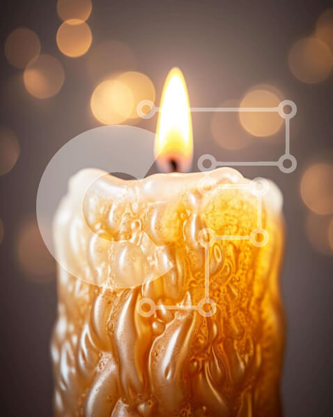 Intra Συλλεκτικό Ξύλινο Παζλ Plywood  4mm - Μονό αναμμένο κερί με φώτα Bokeh Σε Ξύλινο Κουτί - Διαστάσεις Puzzle: 10x10 cm – 25 κομμάτια