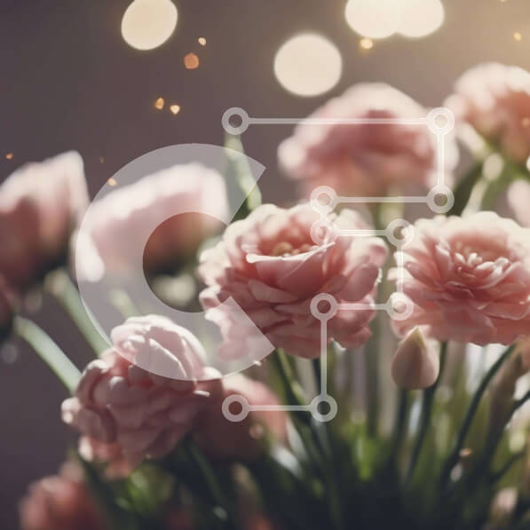 Σετ των 2 Intra Συλλεκτικό Ξύλινο Παζλ Plywood  4mm - Ροζ λουλούδια σε βάζο με φώτα στο φόντο Σε Ξύλινο Κουτί - Διαστάσεις: 10x10 cm – 25 κομμάτια