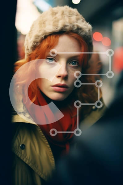 Intra Συλλεκτικό Ξύλινο Παζλ Plywood  4mm - Νεαρή γυναίκα σε αστικό περιβάλλον Σε Ξύλινο Κουτί - Διαστάσεις Puzzle: 10x10 cm – 25 κομμάτια