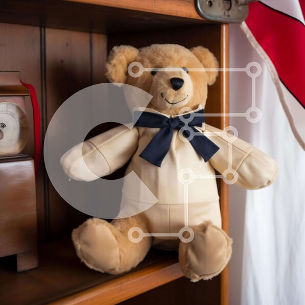 Intra Συλλεκτικό Ξύλινο Παζλ Plywood  4mm - Vintage αρκουδάκι σε παλιό ξύλινο ράφι Σε Ξύλινο Κουτί - Διαστάσεις: 10x10 cm – 25 κομμάτια