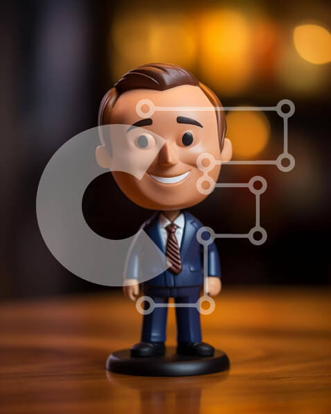 Intra Συλλεκτικό Ξύλινο Παζλ Plywood  4mm - Ειδώλιο Bobblehead με κομψό κοστούμι και γραβάτα Σε Ξύλινο Κουτί - Διαστάσεις: 10x10 cm – 25 κομμάτια