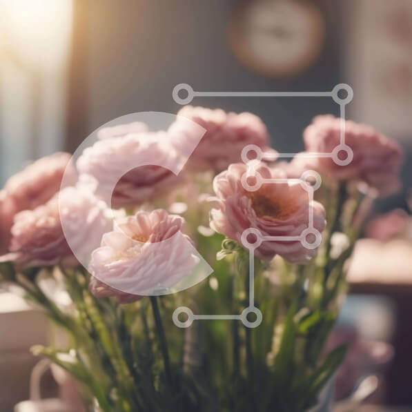 Intra Συλλεκτικό Ξύλινο Παζλ Plywood  4mm - Βάζο με ροζ λουλούδια και ρολόγια στο τραπέζι Σε Ξύλινο Κουτί - Διαστάσεις: 10x10 cm – 25 κομμάτια