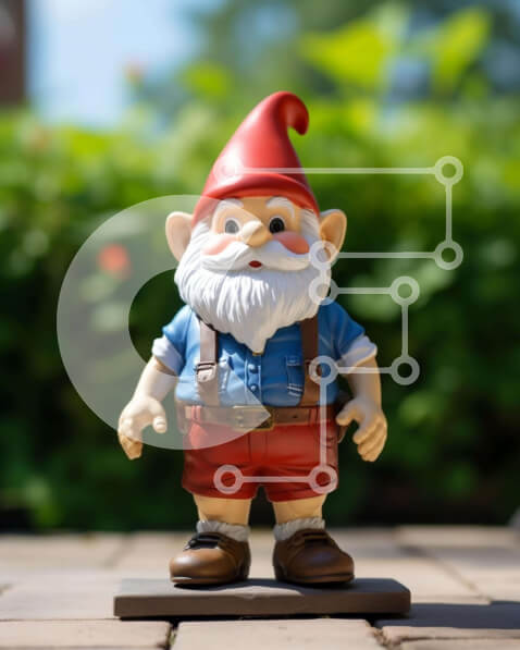 Intra Συλλεκτικό Ξύλινο Παζλ Plywood  4mm - Ιδιότροπο παιχνίδι Gnome στον κήπο Σε Ξύλινο Κουτί - Διαστάσεις: 10x10 cm – 25 κομμάτια