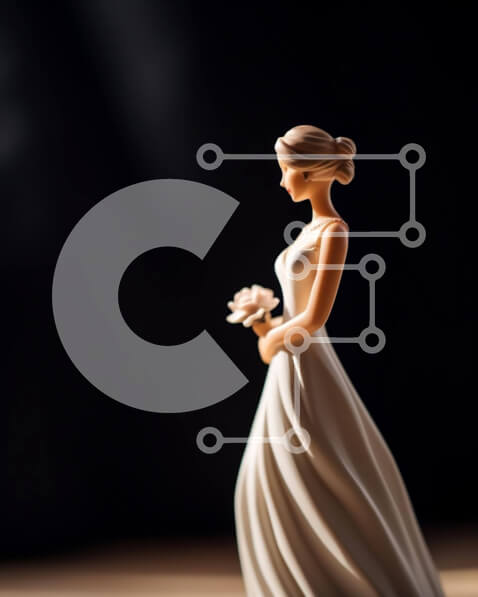 Intra Συλλεκτικό Ξύλινο Παζλ Plywood  4mm - Κομψά ντυμένο αγαλμάτιο νύφης Σε Ξύλινο Κουτί - Διαστάσεις Puzzle: 10x10 cm – 25 κομμάτια