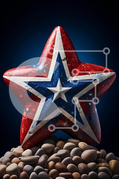 Intra Συλλεκτικό Ξύλινο Παζλ Plywood  4mm - Πατριωτικό ροκ σε σχήμα αστεριού Σε Ξύλινο Κουτί - Διαστάσεις Puzzle: 10x10 cm – 25 κομμάτια