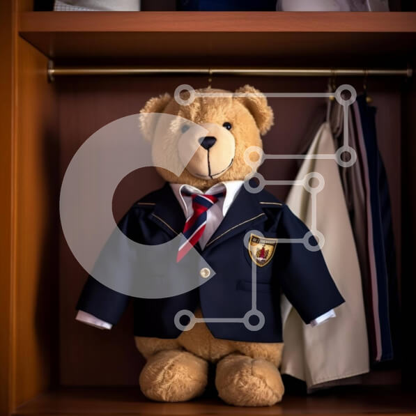 Intra Συλλεκτικό Ξύλινο Παζλ Plywood  4mm - Αρκουδάκι με κοστούμι σε ξύλινα ράφια Σε Ξύλινο Κουτί - Διαστάσεις: 10x10 cm – 25 κομμάτια