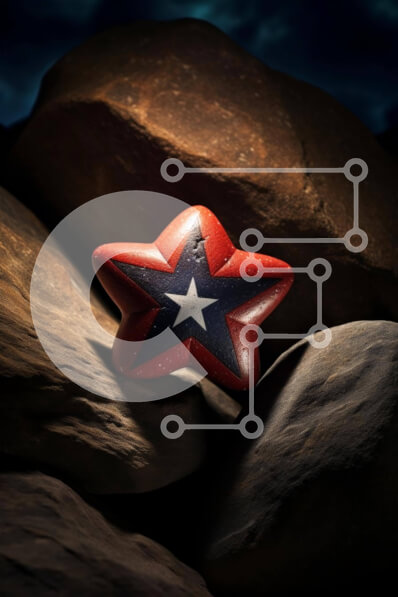 Intra Συλλεκτικό Ξύλινο Παζλ Plywood  4mm - Αντικείμενο σε σχήμα αστεριού σε βράχους Σε Ξύλινο Κουτί - Διαστάσεις: 10x10 cm – 25 κομμάτια