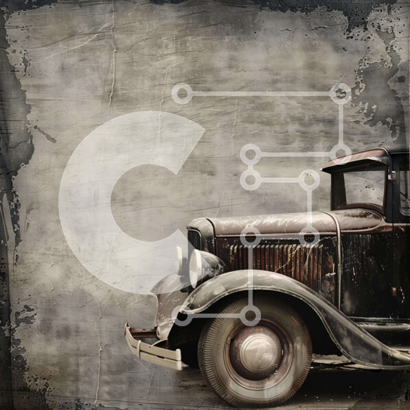 Intra Συλλεκτικό Ξύλινο Παζλ Plywood  4mm - Εκλεκτής ποιότητας αυτοκίνητο σε γκρίνι φόντο Σε Ξύλινο Κουτί - Διαστάσεις Puzzle: 10x10 cm – 25 κομμάτια