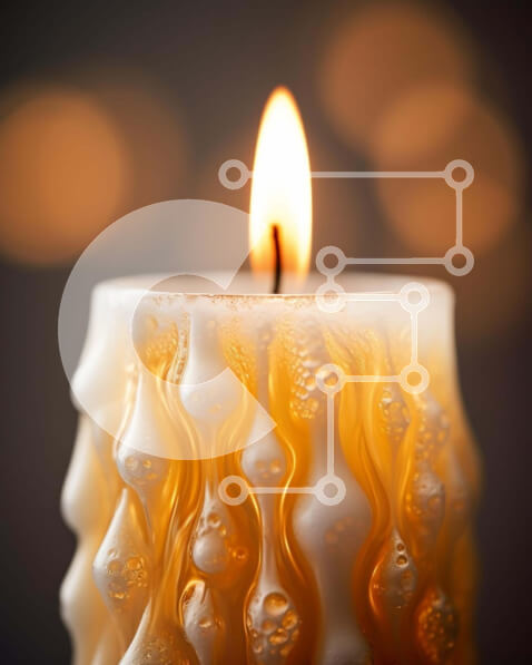 Intra Συλλεκτικό Ξύλινο Παζλ Plywood  4mm - Διακοσμητικό κερί με στροβιλισμούς και σταγόνες κεριού Σε Ξύλινο Κουτί - Διαστάσεις: 10x10 cm – 25 κομμάτια