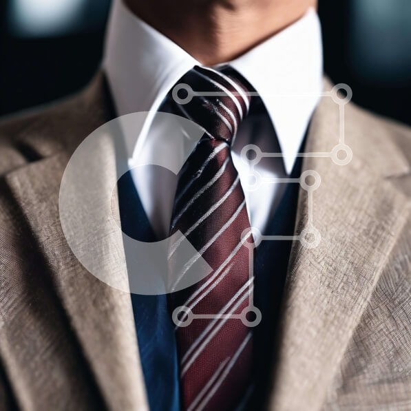 Σετ των 2 Intra Συλλεκτικό Ξύλινο Παζλ Plywood  4mm - Κοντινή όψη της ανδρικής μαύρης φόρμας και της κόκκινης και λευκής γραβάτας Σε Ξύλινο Κουτί - Διαστάσεις: 10x10 cm – 25 κομμάτια