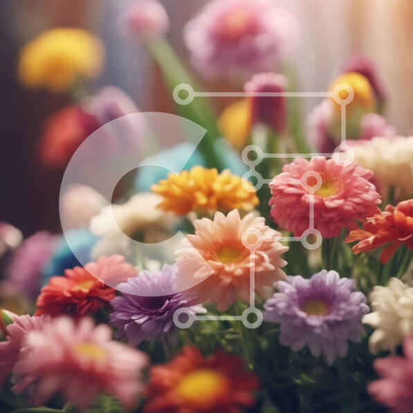 Intra Συλλεκτικό Ξύλινο Παζλ Plywood  4mm - Πολύχρωμο μπουκέτο λουλουδιών σε βάζο με μαργαρίτες, τουλίπες και ηλίανθους Σε Ξύλινο Κουτί - Διαστάσεις: 10x10 cm – 25 κομμάτια