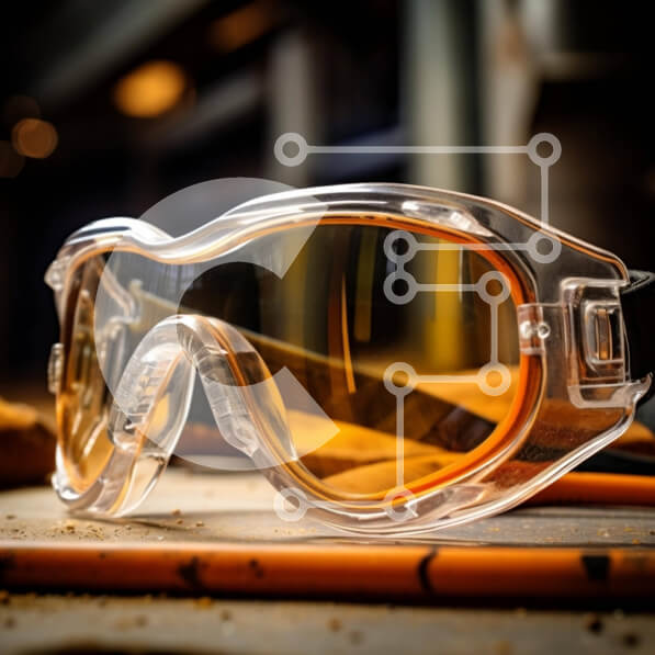 Intra Συλλεκτικό Ξύλινο Παζλ Plywood  4mm - Ζευγάρι γυαλιά ασφαλείας σε ξύλινη επιφάνεια Σε Ξύλινο Κουτί - Διαστάσεις: 10x10 cm – 25 κομμάτια