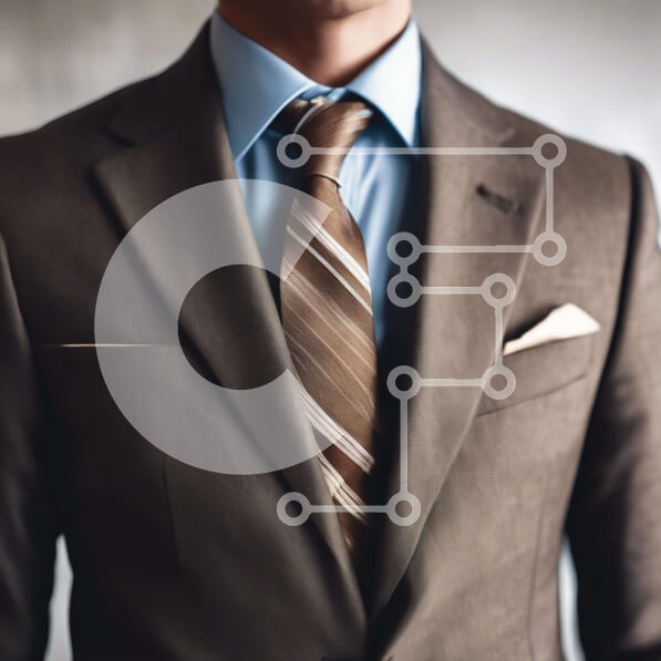 Intra Συλλεκτικό Ξύλινο Παζλ Plywood  4mm - Επιχειρηματίας με καφέ κοστούμι και ριγέ γραβάτα Σε Ξύλινο Κουτί - Διαστάσεις Puzzle: 10x10 cm – 25 κομμάτια