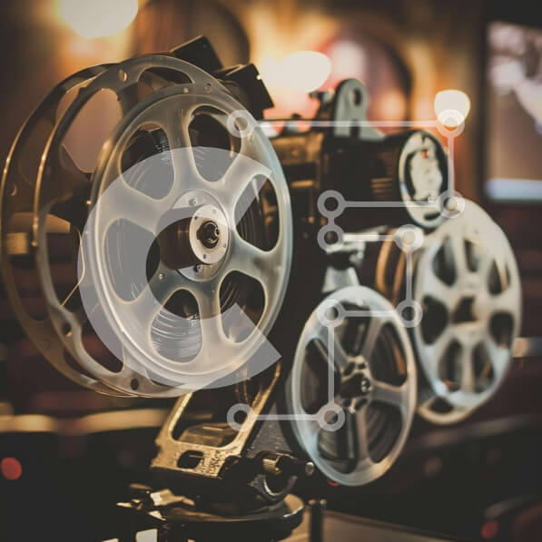 Intra Συλλεκτικό Ξύλινο Παζλ Plywood  4mm - Vintage προβολέας ταινιών και τροχοί ταινιών Σε Ξύλινο Κουτί - Διαστάσεις Puzzle: 10x10 cm – 25 κομμάτια