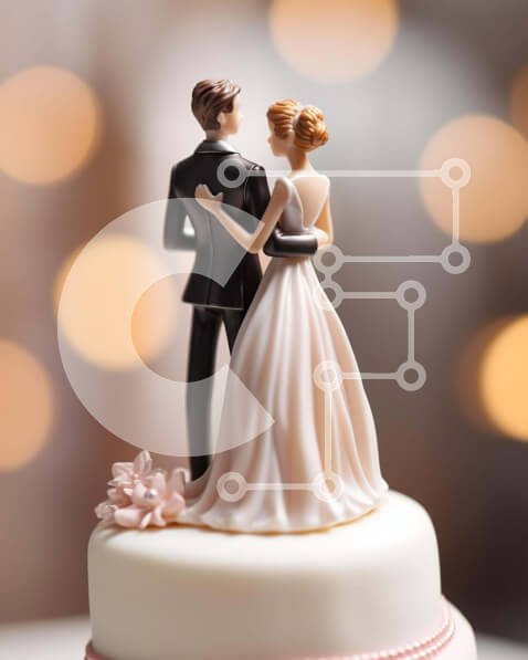 Intra Συλλεκτικό Ξύλινο Παζλ Plywood  4mm - Τοπέρ για γαμήλια τούρτα με ειδώλια νύφης και γαμπρού Σε Ξύλινο Κουτί - Διαστάσεις: 10x10 cm – 25 κομμάτια