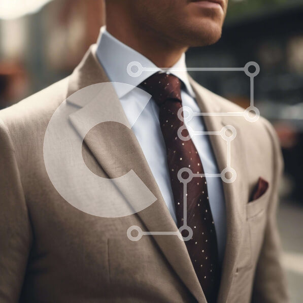 Intra Συλλεκτικό Ξύλινο Παζλ Plywood  4mm - Άνδρας με μαύρισμα στολή και γραβάτα με πουά στο δρόμο Σε Ξύλινο Κουτί - Διαστάσεις Puzzle: 10x10 cm – 25 κομμάτια