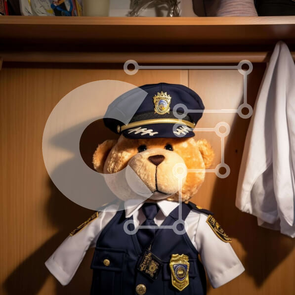 Intra Συλλεκτικό Ξύλινο Παζλ Plywood  4mm - Αρκουδάκι με στολή αξιωματικού Σε Ξύλινο Κουτί - Διαστάσεις: 10x10 cm – 25 κομμάτια