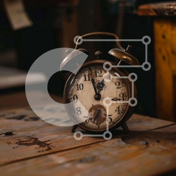 Intra Συλλεκτικό Ξύλινο Παζλ Plywood  4mm - Vintage Ξυπνητήρι ρυθμίστηκε στις 3:00 μ.μ Σε Ξύλινο Κουτί - Διαστάσεις: 10x10 cm – 25 κομμάτια