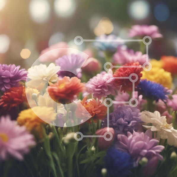 Intra Συλλεκτικό Ξύλινο Παζλ Plywood  4mm - Ζωντανό μπουκέτο με τουλίπες, νάρκισσους και γαρύφαλλα Σε Ξύλινο Κουτί - Διαστάσεις: 10x10 cm – 25 κομμάτια