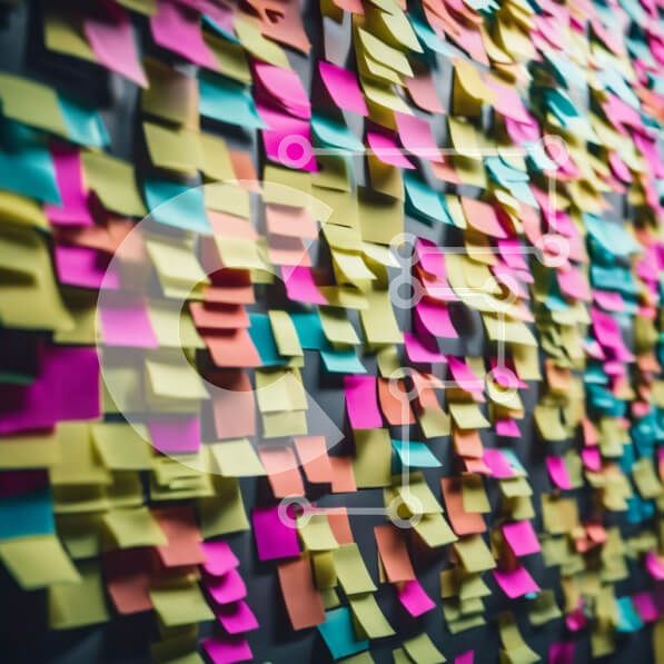 Intra Συλλεκτικό Ξύλινο Παζλ Plywood  4mm - Πολύχρωμη οθόνη τοίχου Post-It Notes Σε Ξύλινο Κουτί - Διαστάσεις Puzzle: 10x10 cm – 25 κομμάτια